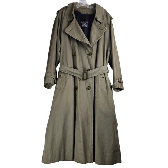 Burberrys Car Coat Size 42 Burberry Khaki NovaCheck Wool Lined Trench Authentic - Picture 1 of 13